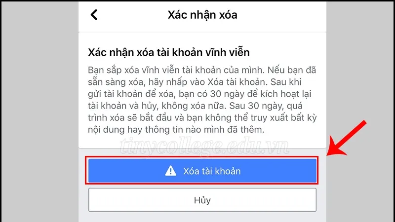 Cách xóa tài khoản Facebook trên điện thoại và máy tính 3