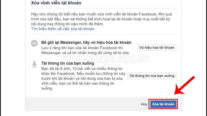 Cách xóa tài khoản Facebook trên điện thoại và máy tính 7