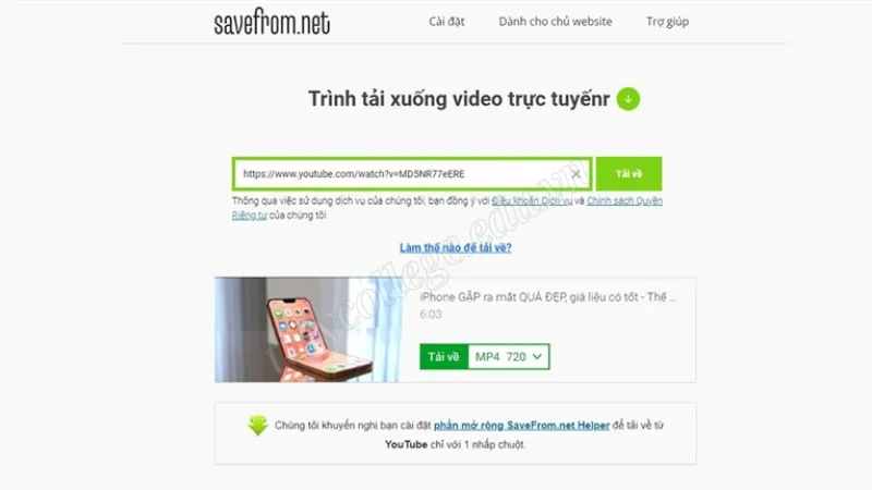 Hướng dẫn cách tải video youtube miễn phí chất lượng cao 4