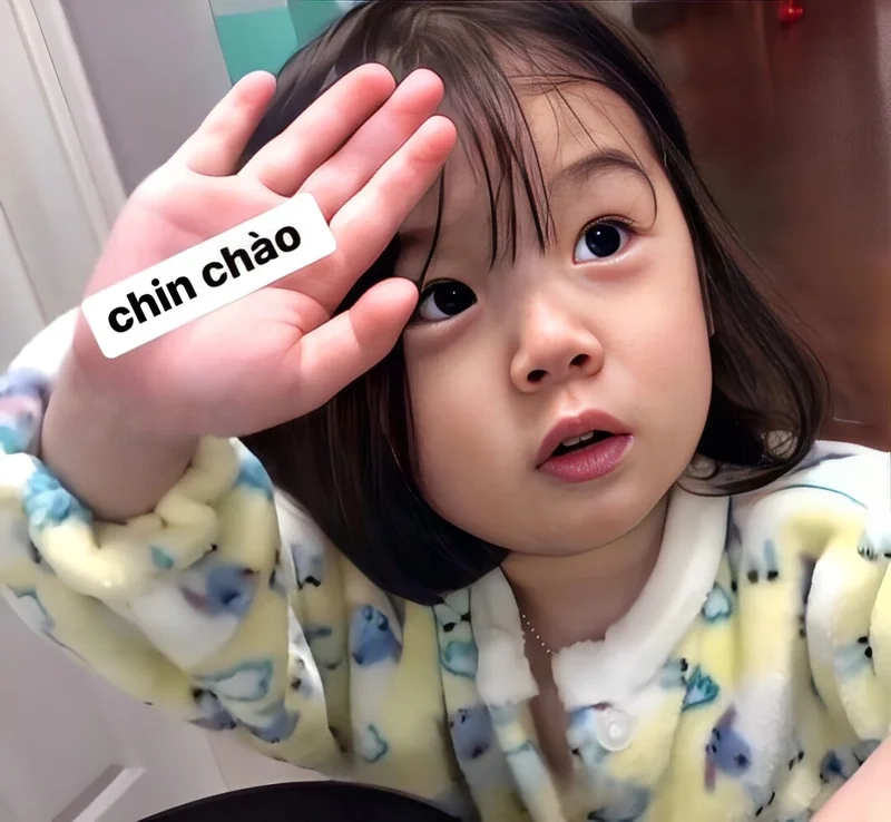 Chào em anh đứng đây từ chiều meme tạo sự thân mật và dễ thương.