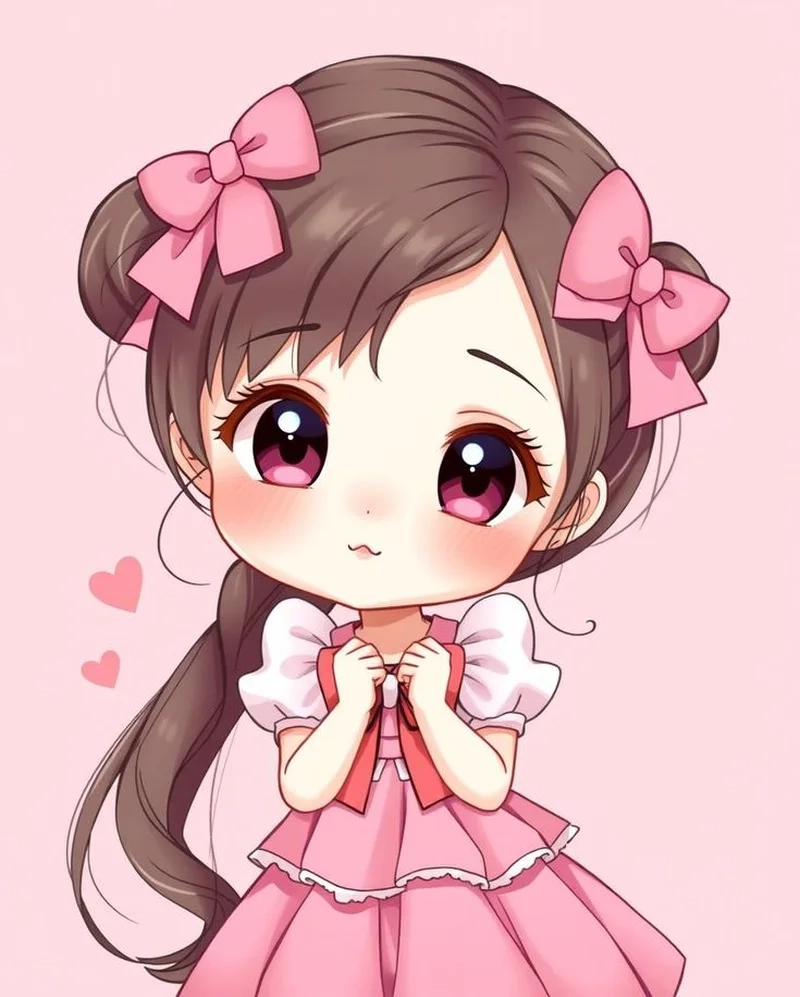 Nữ cute chibi với nét vẽ dễ thương, tạo điểm nhấn đáng yêu cho avatar của bạn.