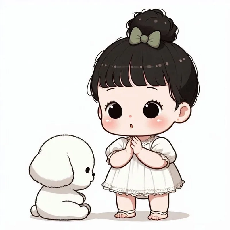 Hình avatar nữ cute chibi được thiết kế với những chi tiết tinh tế, dễ thương.