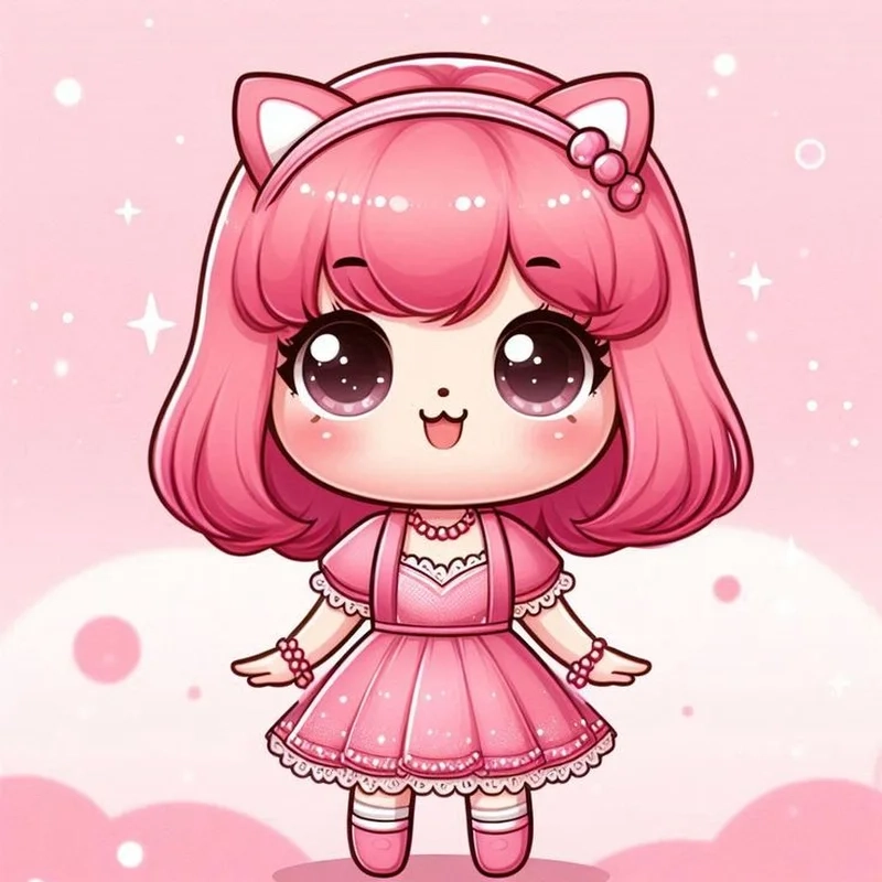 Ảnh anime nữ cute chibi tạo điểm nhấn ấn tượng nhờ nét vẽ sinh động.