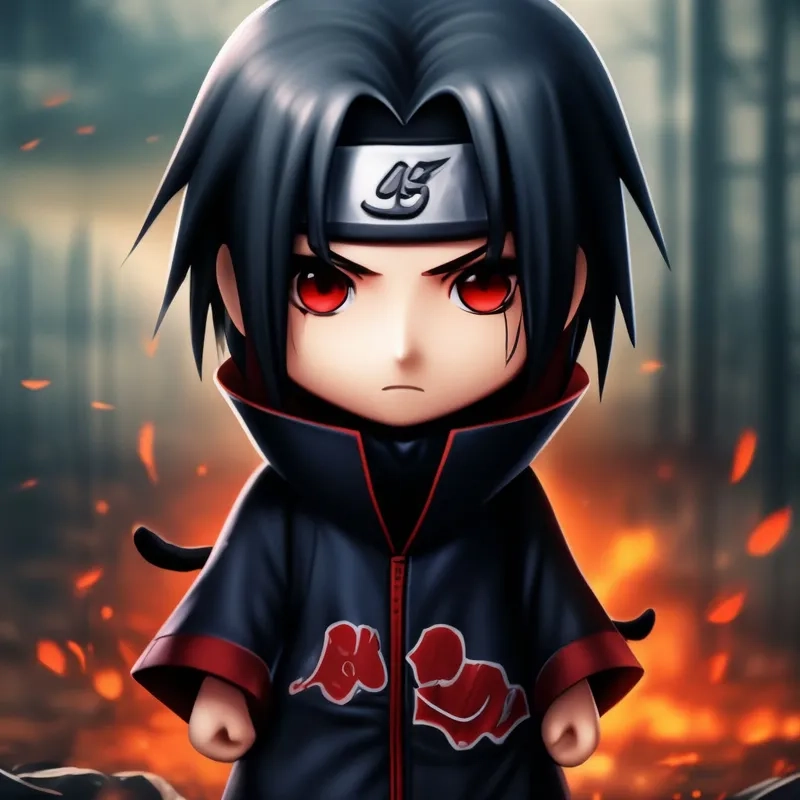 Chiêm ngưỡng sức mạnh tuyệt vời qua hình ảnh Itachi với Sharingan sắc bén.