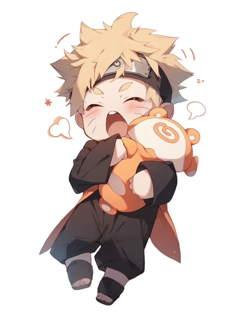 Hình chibi Naruto cực kỳ dễ thương, tạo nên sự kết hợp hoàn hảo giữa sức mạnh và ngây thơ.