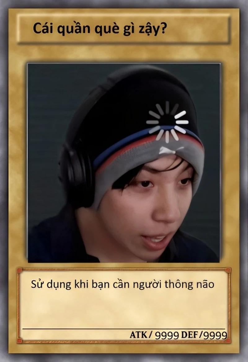 Ảnh meme thẻ bài cực kỳ sáng tạo và hài hước, tạo nên những giây phút thư giãn.