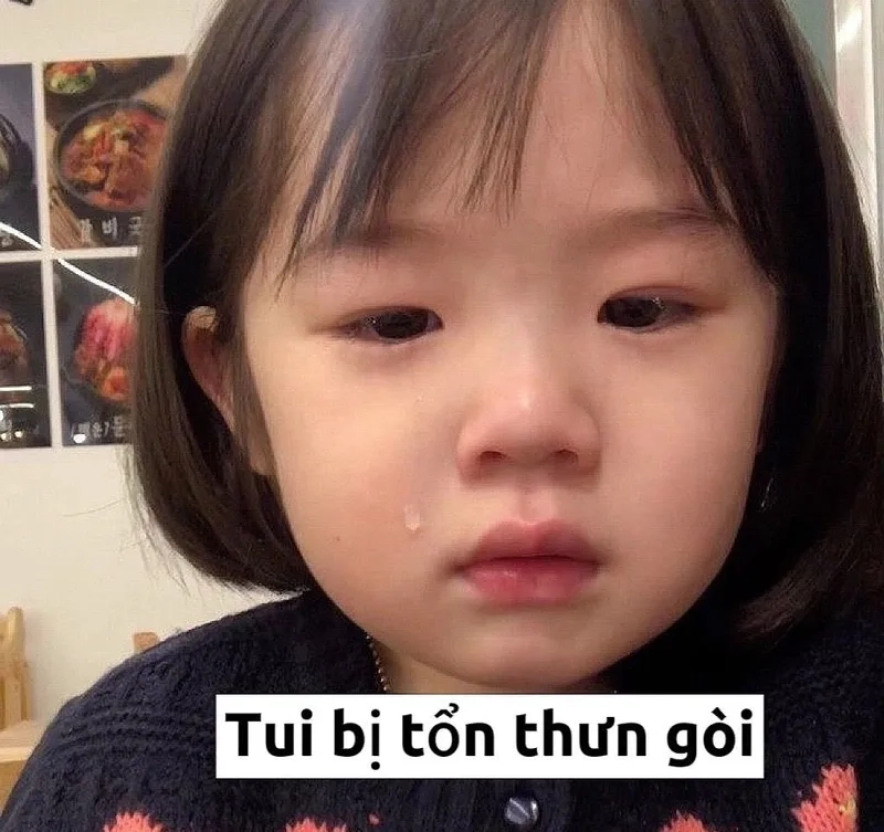 Ảnh meme em bé khóc cute nhưng lại mang đến sự dễ thương vô cùng, thu hút sự chú ý từ cộng đồng mạng.