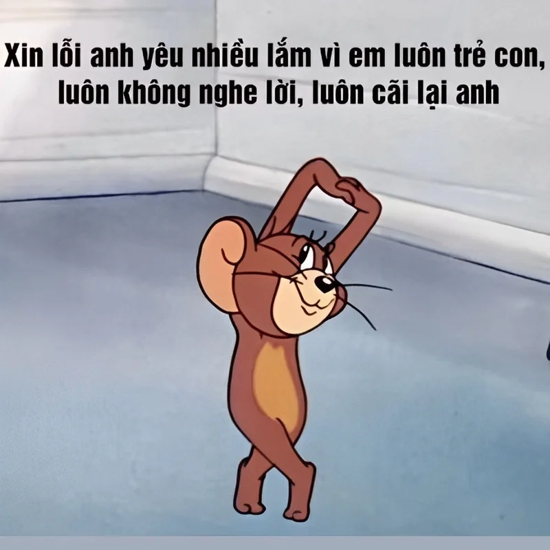 Meme khoanh tay xin lỗi thật đáng yêu, xem ngay để cảm nhận sự ngọt ngào.