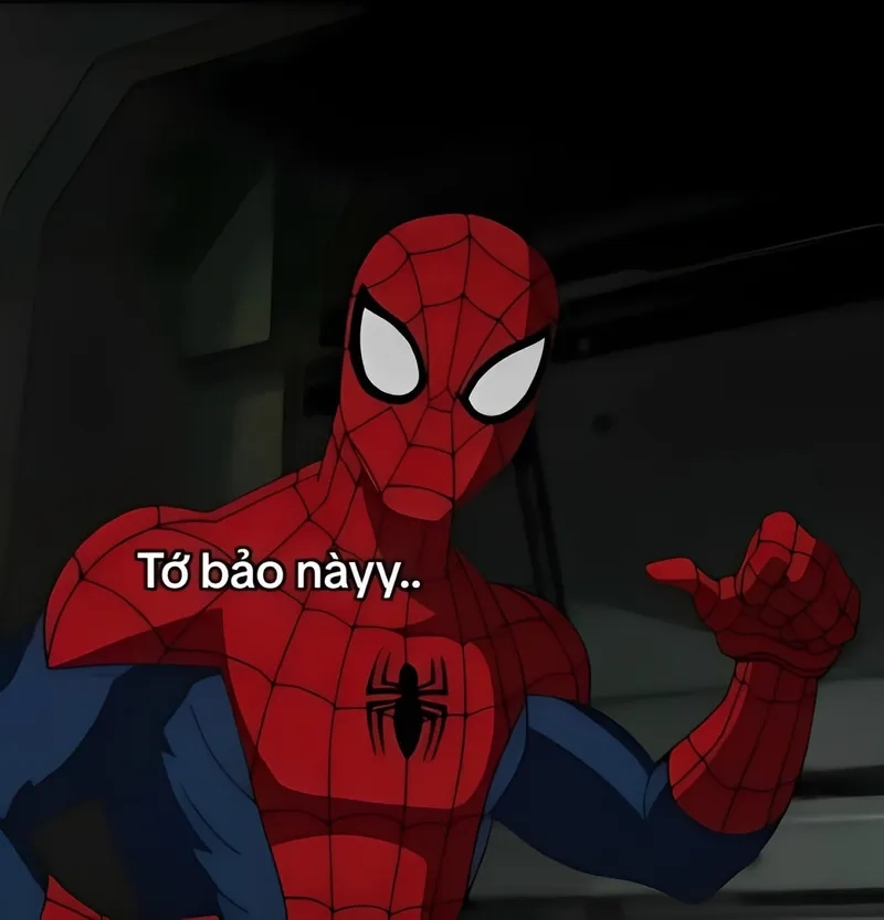 Meme 4 spiderman pointing gây ấn tượng mạnh với những hành động cực kỳ hài hước từ bốn Spider-Man.