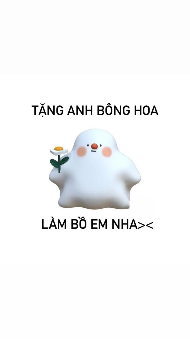 Tặng em bông hoa meme luôn là lựa chọn tuyệt vời để thể hiện tình cảm ngọt ngào.