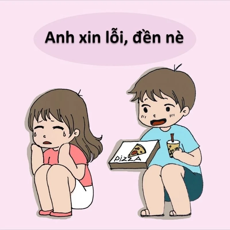 Meme “Xin lỗi mà” dễ thương và hài hước, thật khó để không yêu thích.