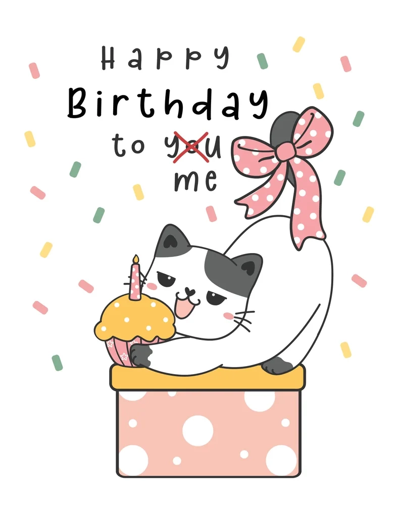 Happy birthday meme cat làm món quà sinh nhật thêm đặc biệt.