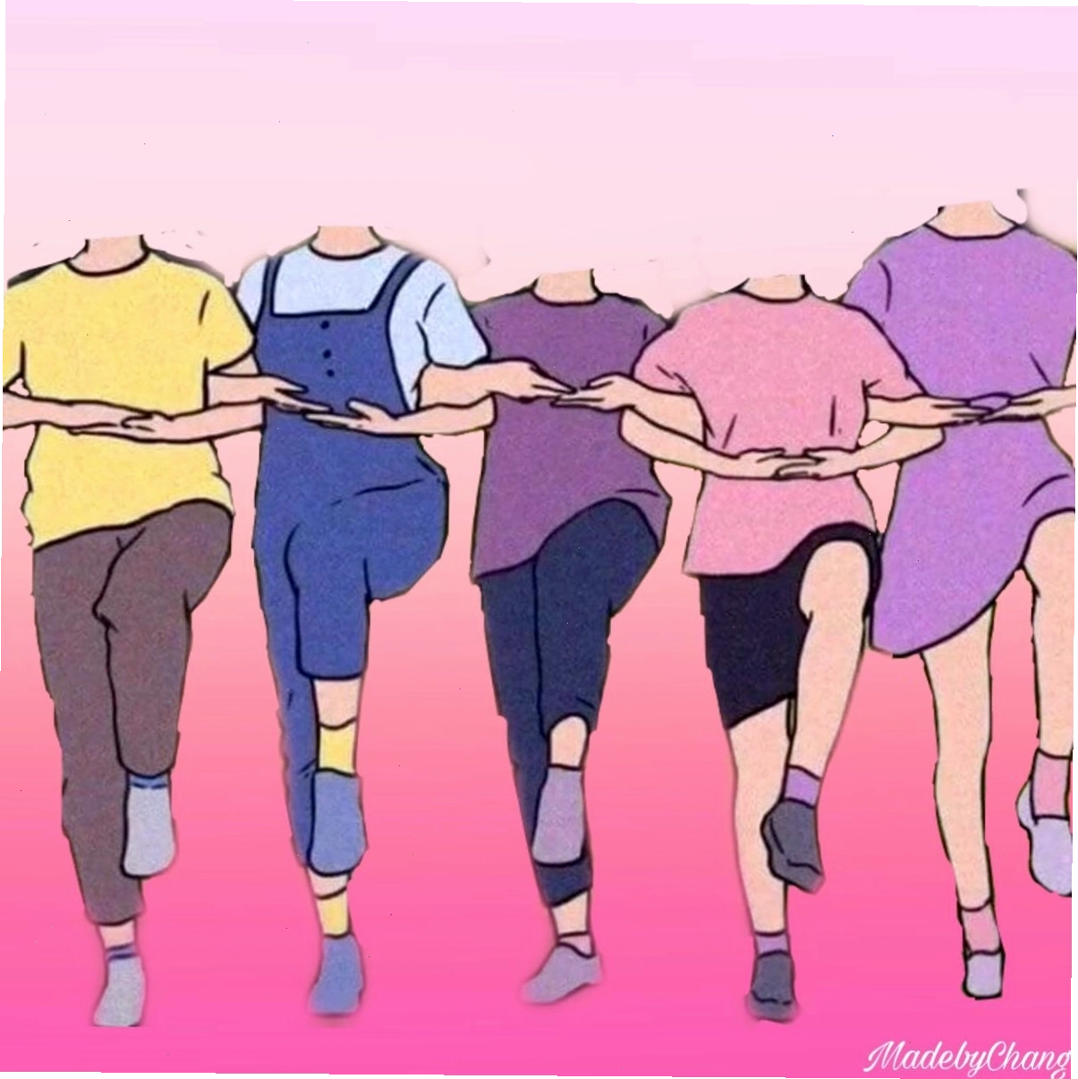 Ảnh ghép gia đình 5 người anime với bố cục sáng tạo