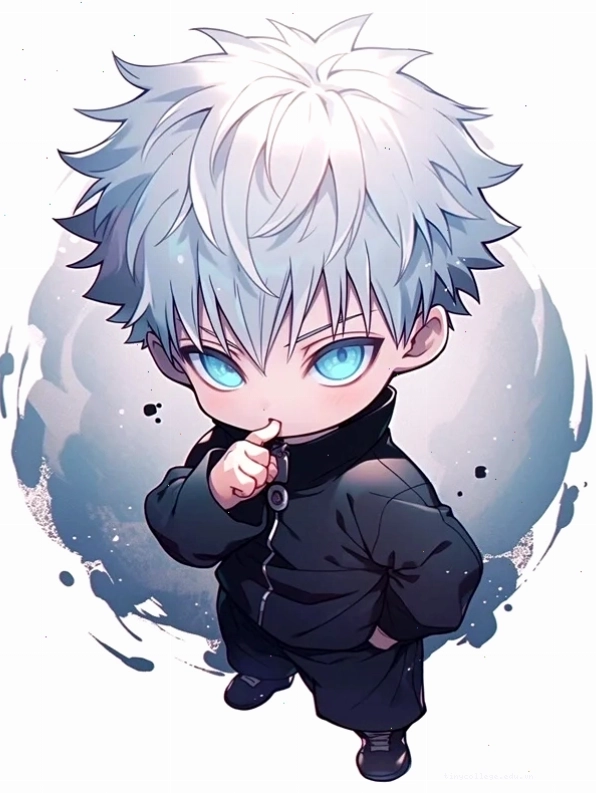 Ảnh Gojo Satoru chibi 4K với biểu cảm hài hước