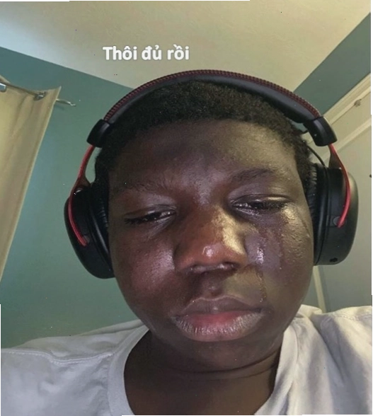 Ảnh meme khóc vì bất lực