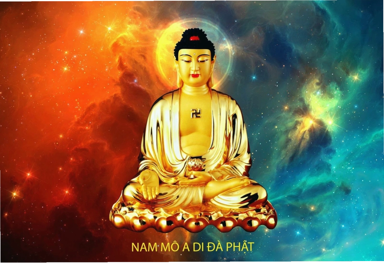 Ảnh Phật Thích Ca Mâu Ni trong khung cảnh thiên nhiên thanh thoát