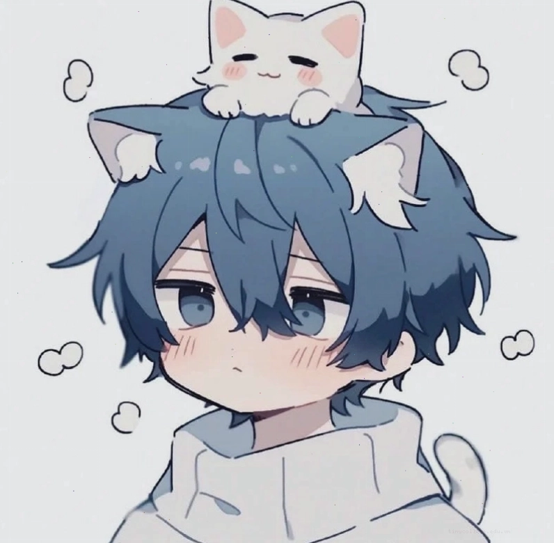 Anime nam chibi với đôi mắt to tròn và nụ cười rạng rỡ