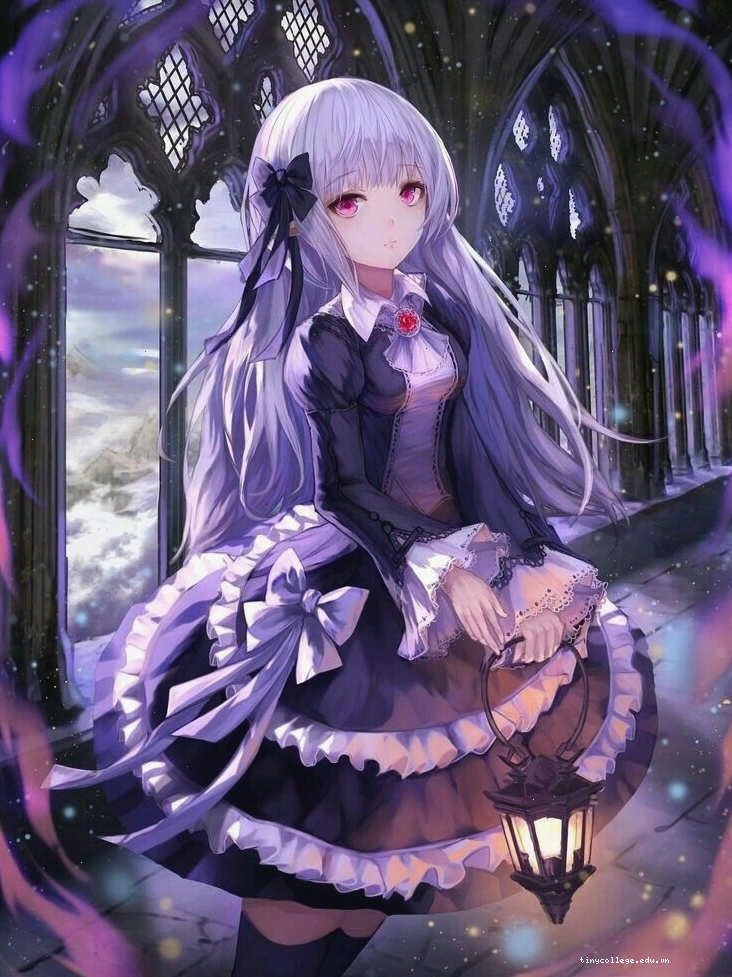 Anime nữ ngầu ăn mặc phong cách Gothic bí ẩn và lạnh lùng