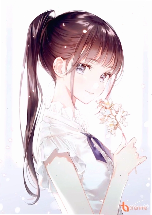 Avatar anime nữ phát sáng với hiệu ứng hoa lá
