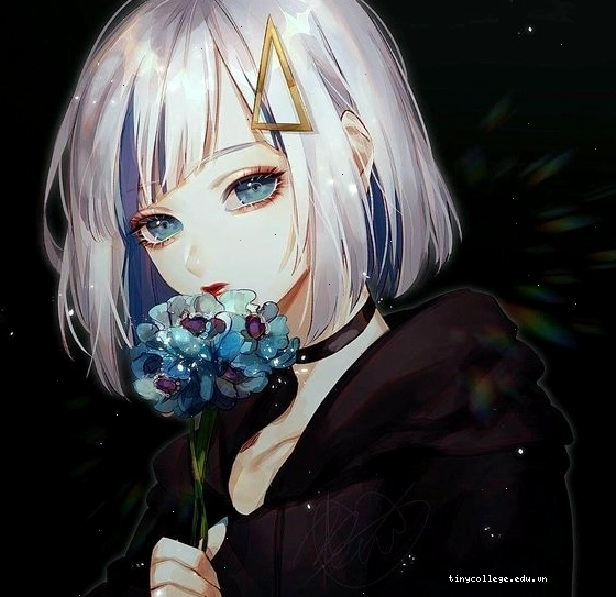 Avatar anime nữ với đôi mắt to tròn và biểu cảm đáng yêu