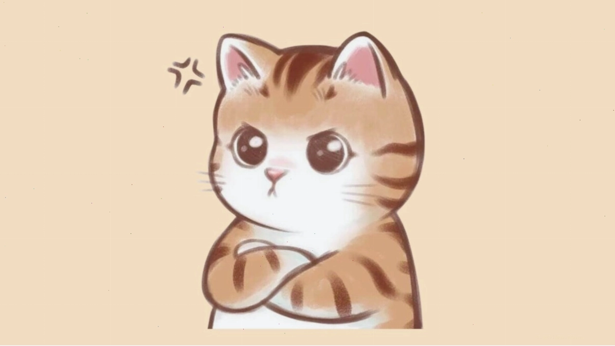 Avatar mèo chibi với ánh mắt lém lỉnh