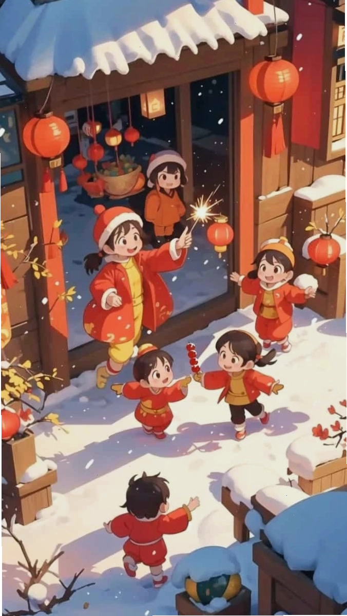 Avatar Tết Chibi 2026 chủ đề phong cảnh