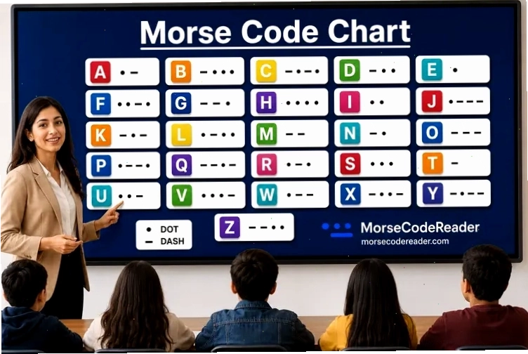 Bảng mã Morse cho bảng chữ cái A đến Z