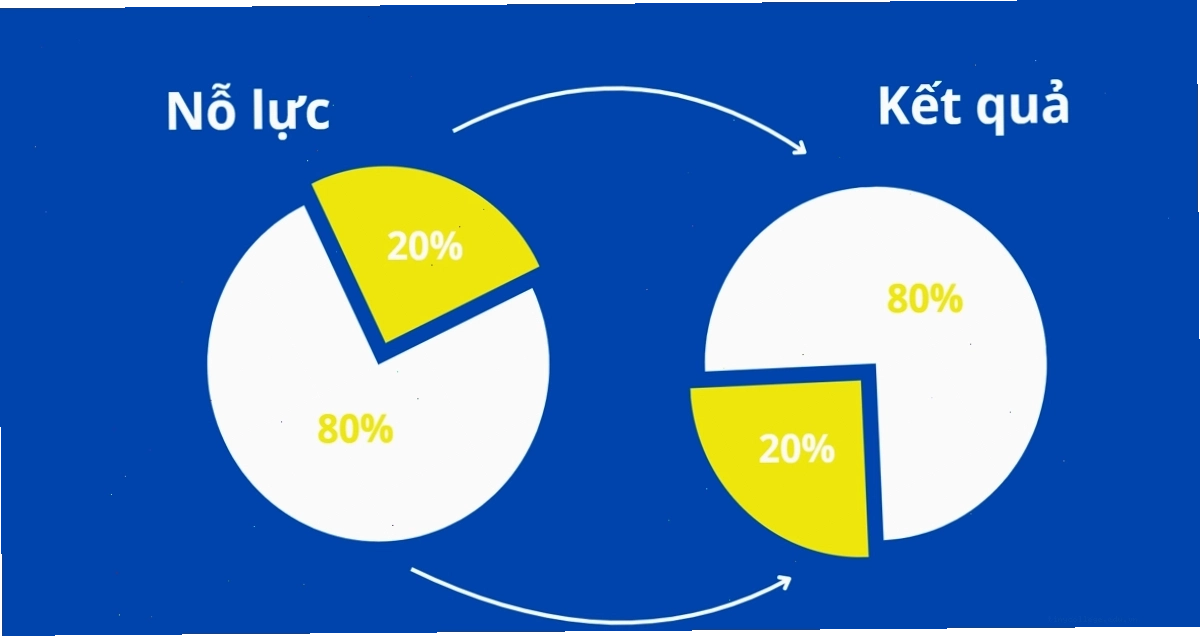 Biểu đồ minh họa nguyên tắc Pareto 80/20
