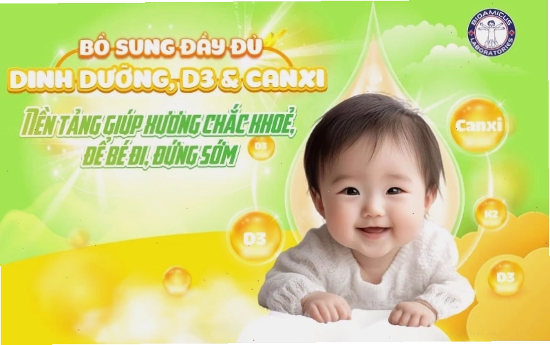 Bổ sung Vitamin D3 và Canxi giúp bé nhanh biết đi
