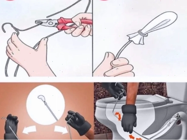 Cách thông bồn cầu bằng móc quần áo