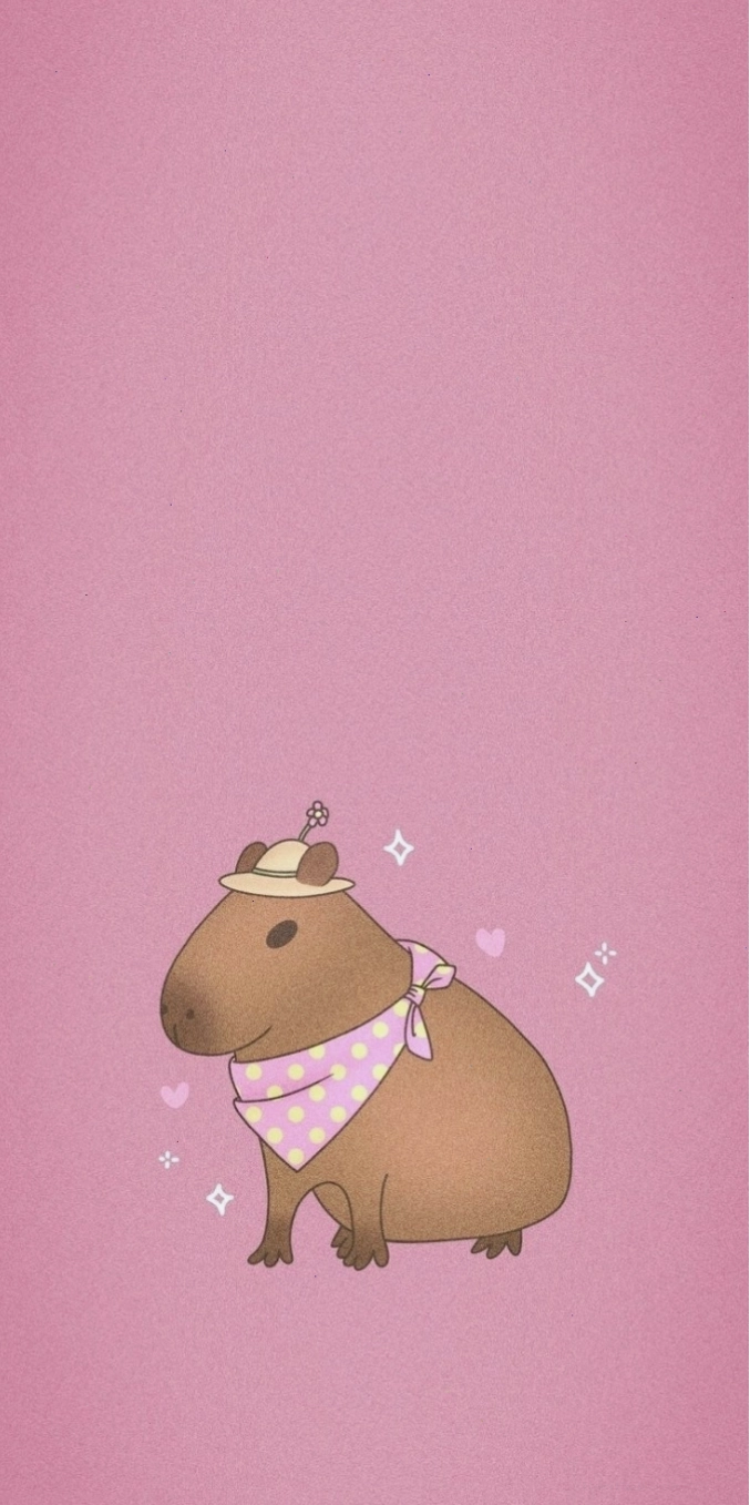 Capybara chibi màu hồng đáng yêu