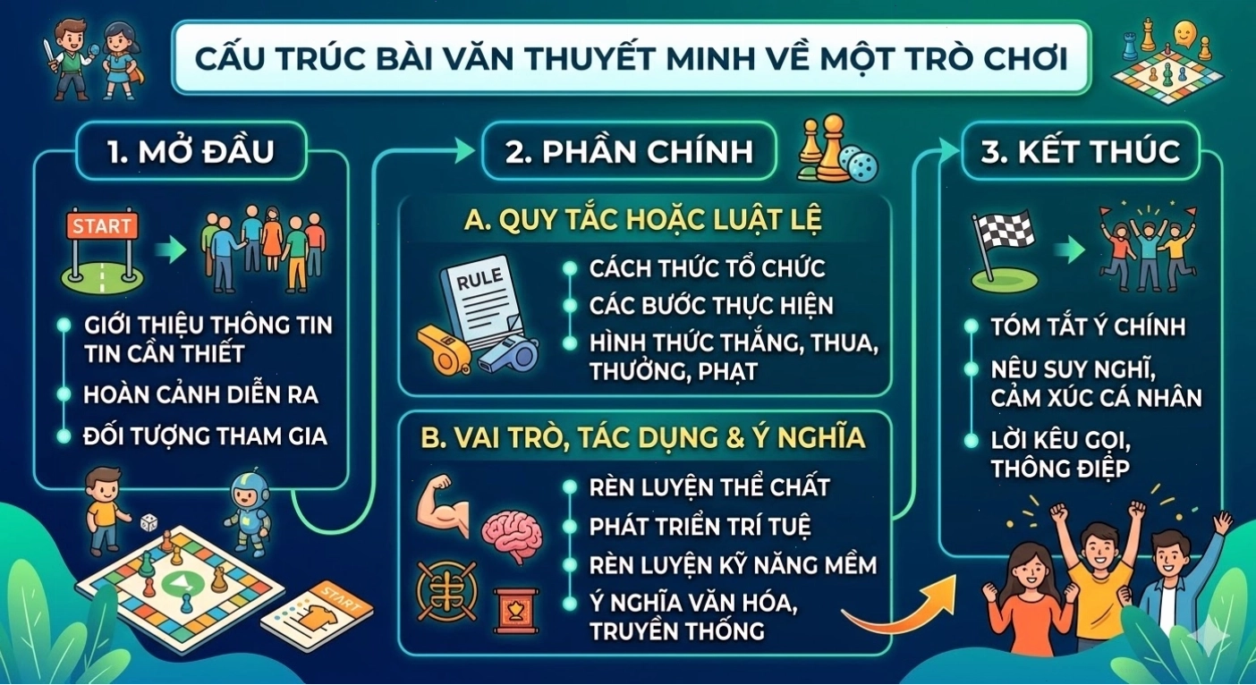 Cấu trúc bài văn thuyết minh về một trò chơi