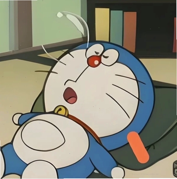 Doraemon meme khi ngủ say thể hiện sự mệt mỏi