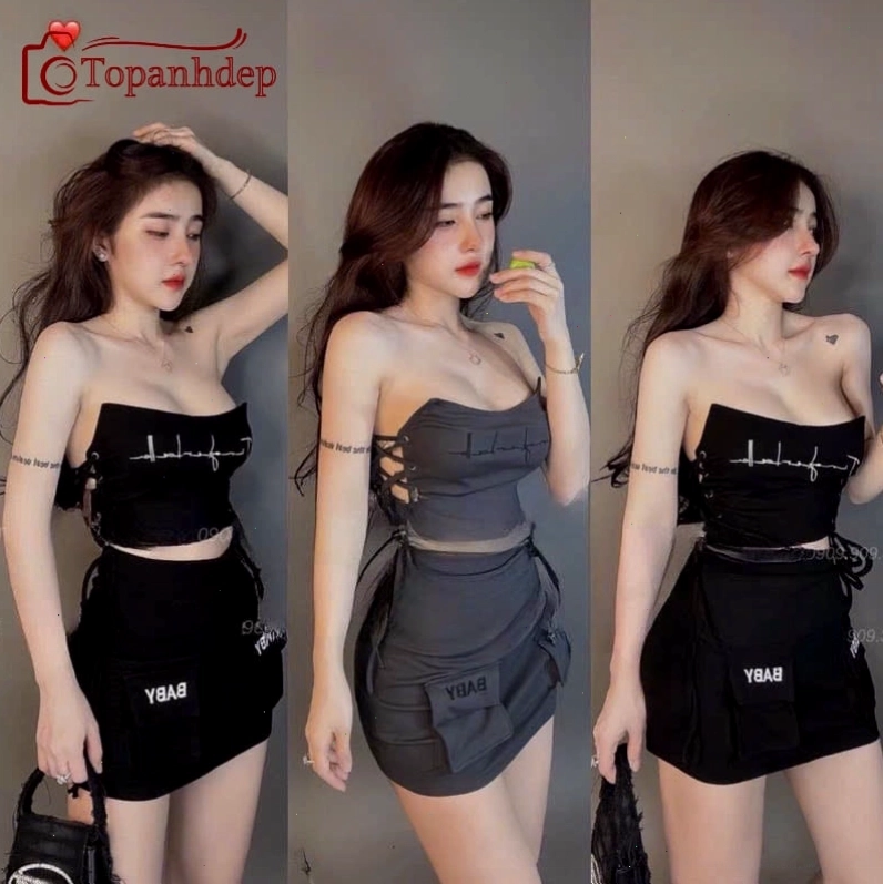 Gái xinh 2k10 diện váy xếp ly đáng yêu