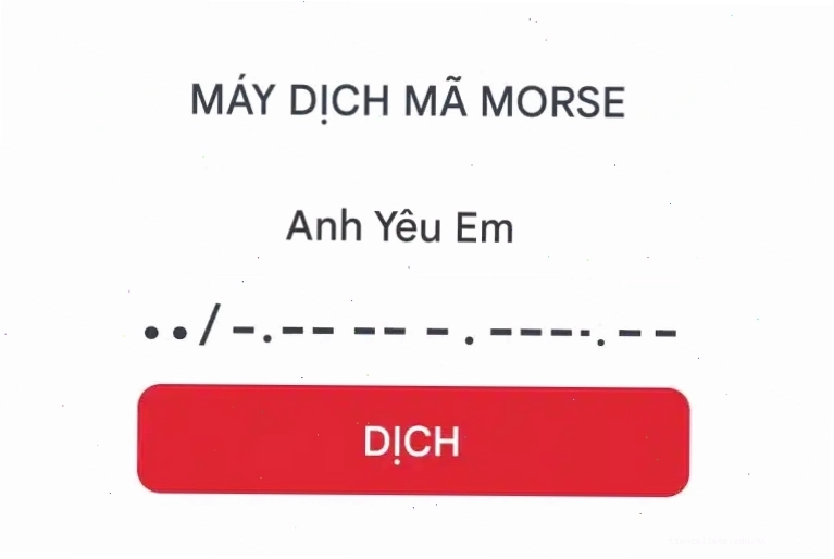 Giao diện bộ dịch mã Morse trực tuyến