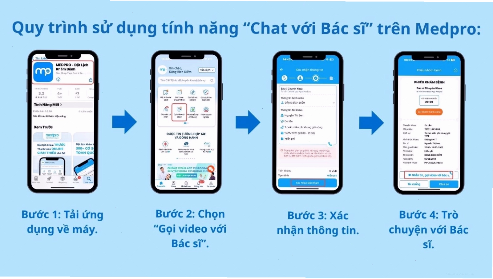 Giao diện ứng dụng tư vấn bác sĩ online