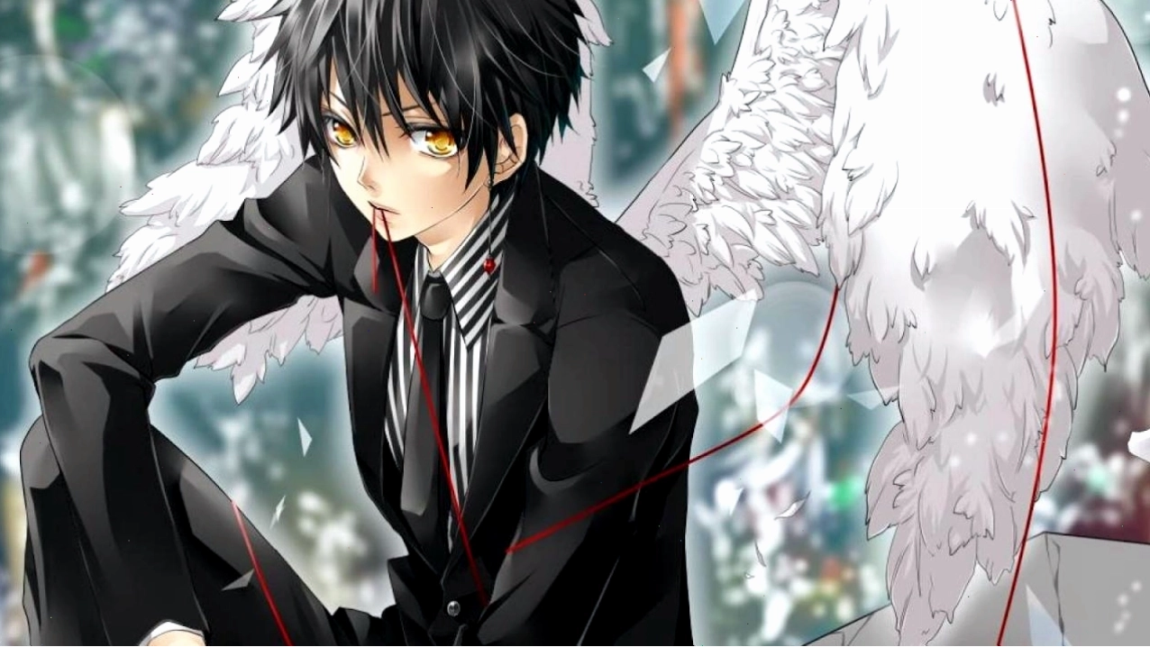 Hình ảnh anime boy lạnh lùng với trang phục ấn tượng và thần thái bí ẩn