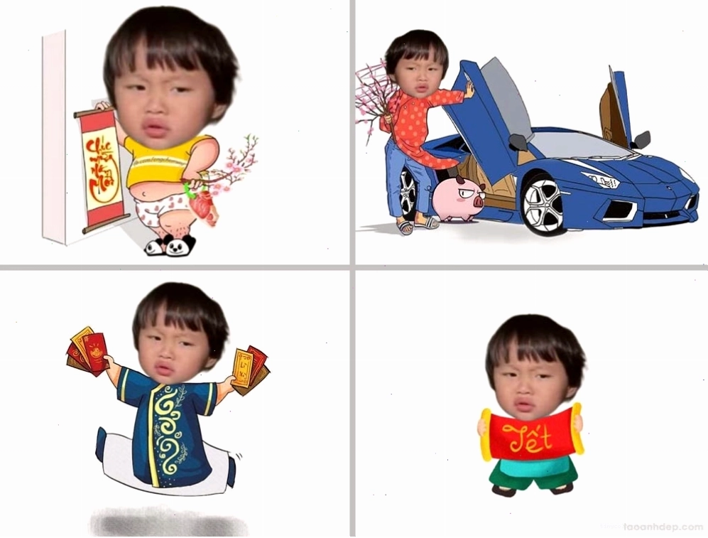 Hình ảnh avatar Tết Chibi với phong cách dễ thương