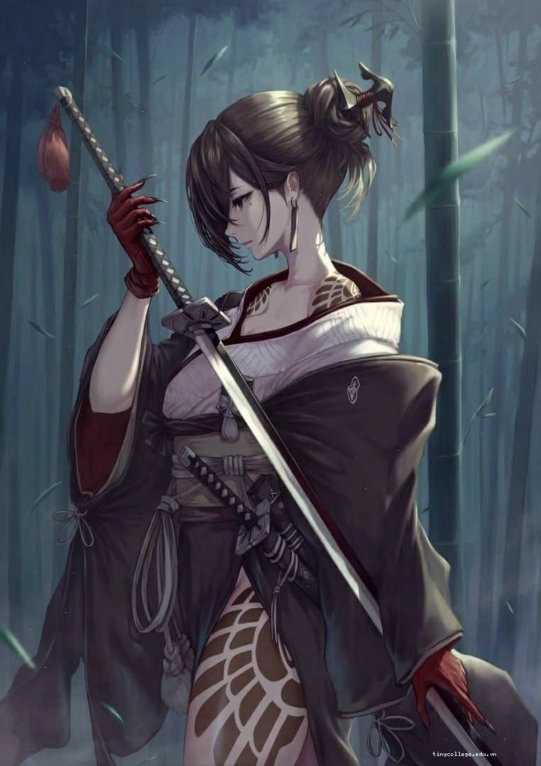 Hình ảnh cô gái anime lạnh lùng mang phong thái sát thủ