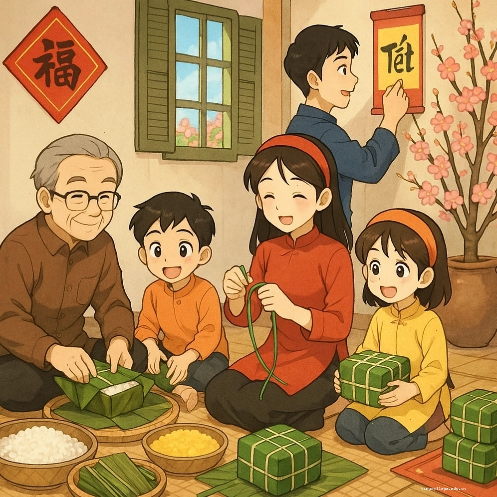 Hình ảnh độc đáo về Tết Việt Nam qua phong cách anime