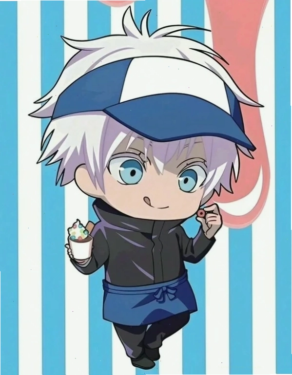 Hình ảnh Gojo chibi với trang phục đặc trưng