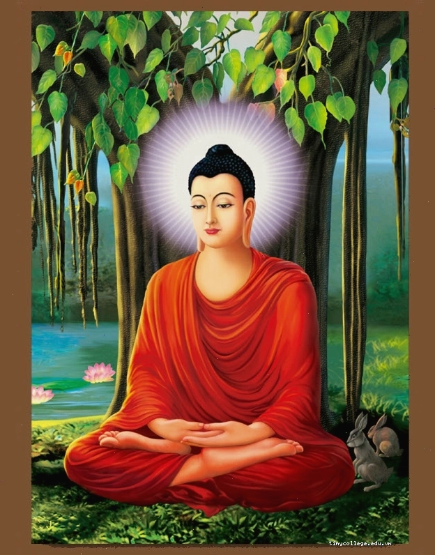 Hình ảnh Phật Thích Ca uy nghiêm với ánh hào quang rực rỡ