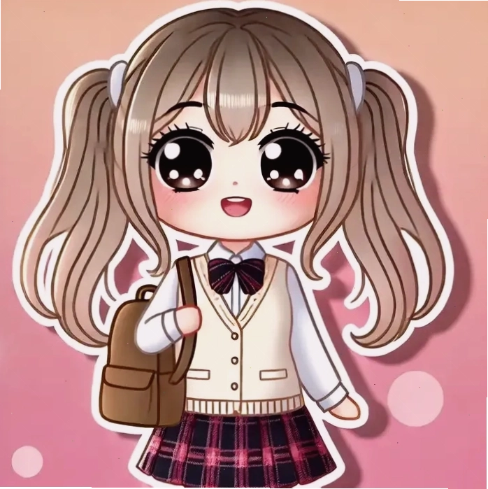 Hình anime chibi học sinh cấp 2 biểu cảm cute