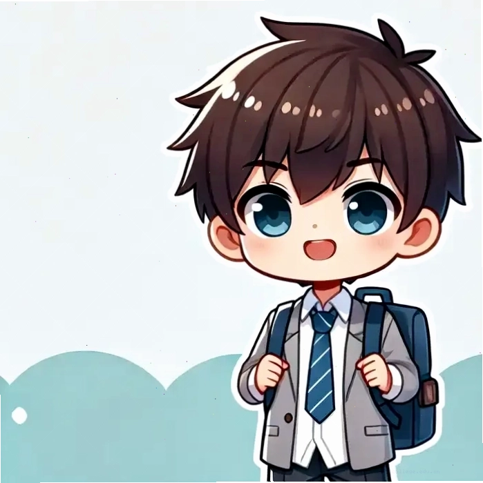 Hình chibi nam học sinh cấp 2 đơn giản