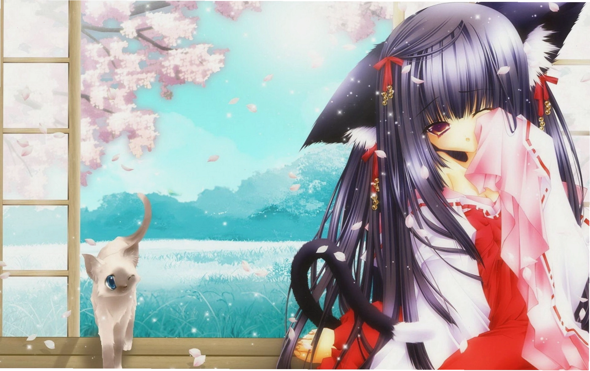 Hình nền anime cat girl đẹp mắt