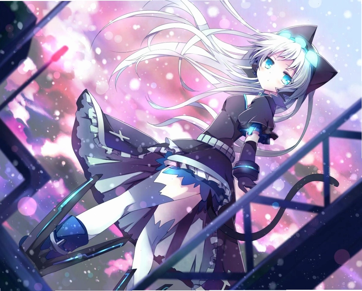 Hình nền anime neko girl dễ thương