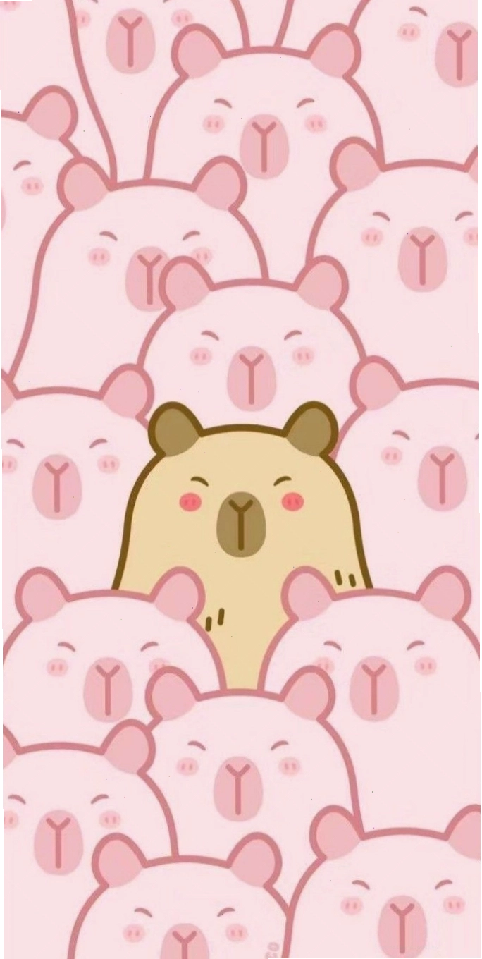 Hình nền Capybara màu hồng cho máy tính