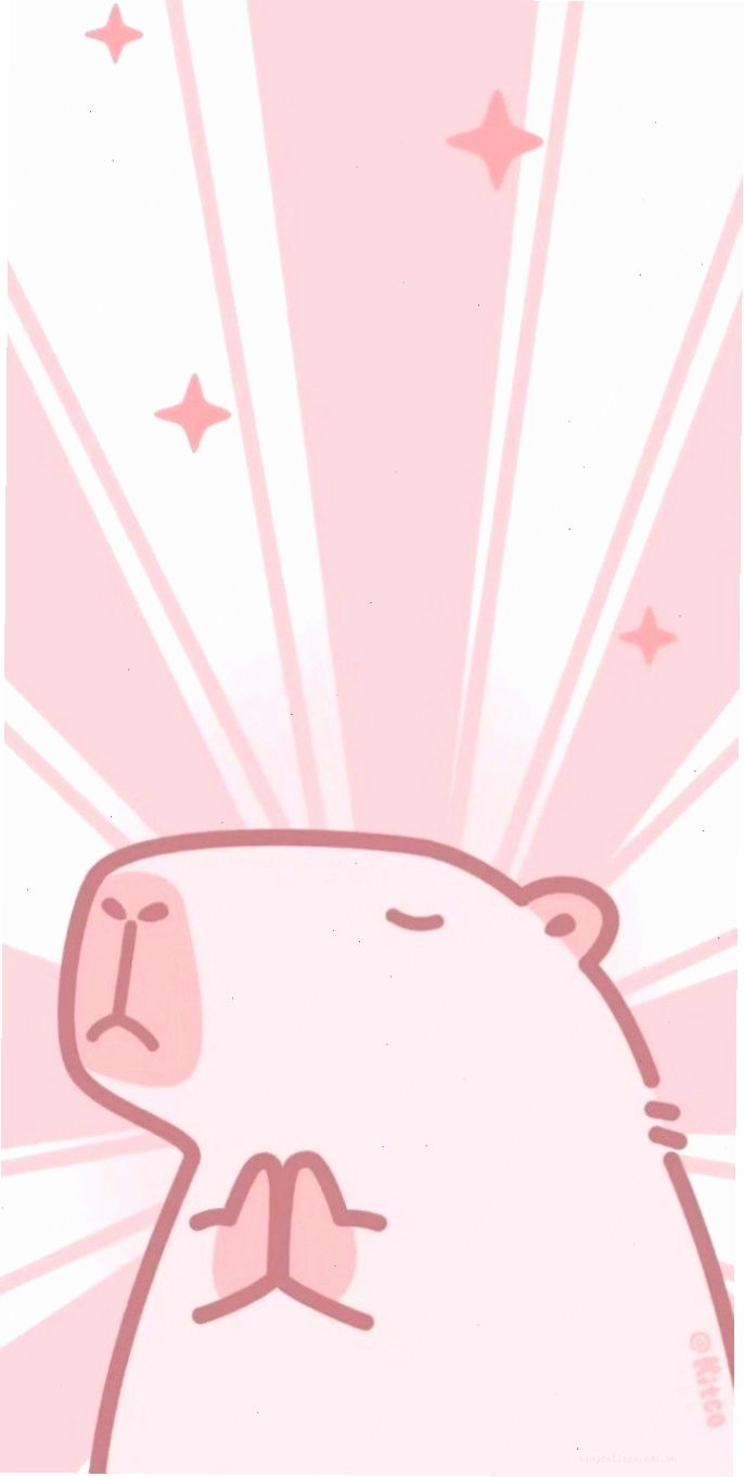 Hình nền Capybara màu hồng dễ thương