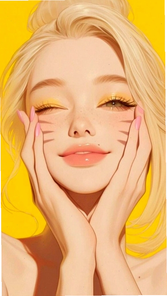 Hình nền cô gái tóc vàng cười rạng rỡ