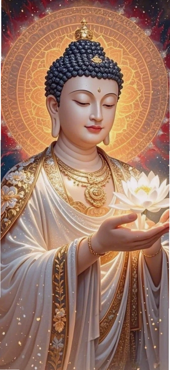 Hình nền điện thoại Phật Di Lặc với nụ cười hoan hỉ, biểu tượng của sự may mắn